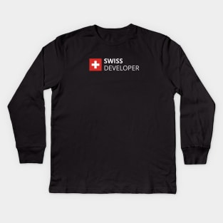 Swiss Developer Kids Long Sleeve T-Shirt